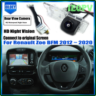 IEOPV กล้องมองเวลาถอยหลังสำรองข้อมูลมุมข้างหลังรถยนต์แบบ HD สำหรับ Renault Zoe BFM 2012 2013 2014 2015 2016 2017 ~ 2020 QETVB