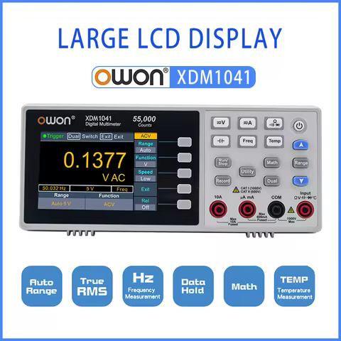 OWON XDM1041/XDM1241 Digital Multimeter USB Multimeter 55000 Counting High Precision Benchtop Multim