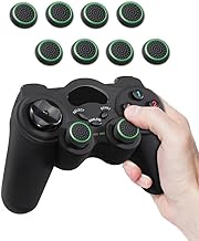 Fosmon [Set of 8] Analog Stick Joystick Controller Performance Thumb Grips for PS4 | PS3 | Xbox ONE, ONE X, ONE S, 360 | Wii U - Black &amp; Green (Set of 8)