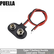 PUELLA 10Pcs Battery Holder Clip, I / T Type Cable Snap on Battery Clip Connector, Battery Holder 9 