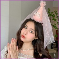HT5 Net yarn Happy Birthday Hat headdress hair hoop party decoration hair accessories scene arrangem