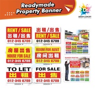 Banner Property Rent Buy Sell / Sewa Rumah Banner Printing (FREE Typing Wording Or Customize Design)