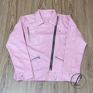 New Product Delaris Jaket Kulit Wanita Korea Cute Pink Putih Mocca Cokelat Hitam Merah Panjang Semi 