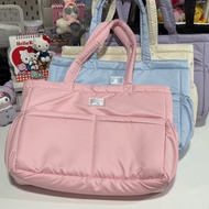 carryme -พร้อมส่ง tote bag ผ้าสะท้อนน้ำ💦 มีซิป กระเป๋าผ้าสะพาย มีใยนุ่ม ใส่ A4  laptop ขวดน้ำได้