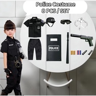 Police Costume For Kids Boy Pulis Costume For Kids Girl 8 PCS Set Unisex Uniform