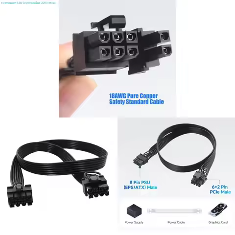 91AA 8Pin to 8Pin Power Adapter Cable 8Pin to PCIe 8Pin (6+2) Graphics Card PCIExpress Power Adapter