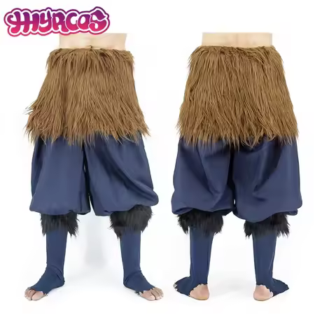 Anime Hashibira Inosuke Pants Fancy Dress Pants Demon Slayer Hashibira Inosuke Mask Wig Cosplay Cost
