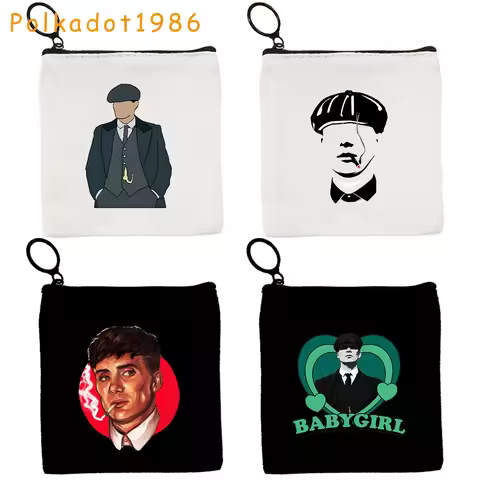 Peaky Blinders Cute Fan Gifts Tommy Shelby Cillian Murphy Boys Low Poly Canvas Coin Purse Key Case S