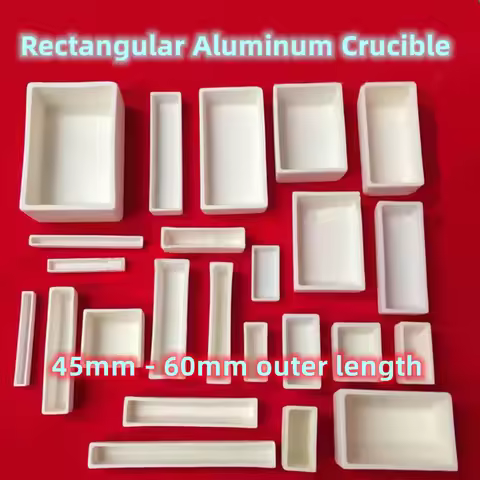 Small Rectangular Aluminum Boat 45*8mm, 50*20mm, 52*25mm, 60*30mm Square Al2O3 99% Purity Alumina Co