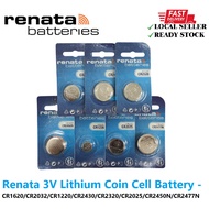 Renata 3V Lithium Coin Cell Battery - CR1620/CR2032/CR1220/CR2430/CR2320/CR2025/CR2450N/CR2477N