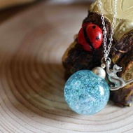 貓咪 銀色聖誕 玻璃球 項鍊【頂上蒼穹的貓】聖誕節限定