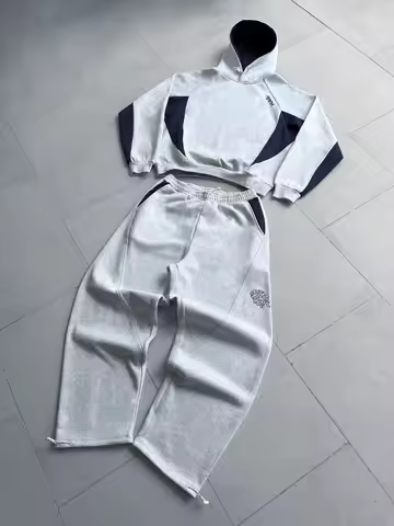 Y2k Tracksuits Man Japanese StreetStyle Letter Embroidery Hoodie and Sweatpants Set Menswear Clothin