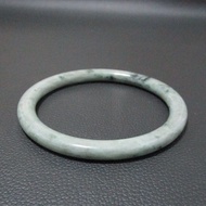 Burmese Jadeite Bracelet Inner Size 63.8mm Light Green Dark Dots Beautiful Spots Can Be Worn By All 