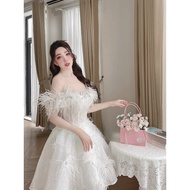 VÁY CÔNG CHÚA LÔNG VŨ SIÊU XINH NHÀ KT CLOTHING