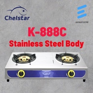 CHELSTAR DOUBLE GAS STOVE STAINLESS STEEL BODY 9.0KW K-888C