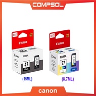 Canon PG47 Black 15ML+ CL57S Ink 8.7ML Colour Support Model: E3170, E3370, E3470, E410, E470,E4270,E
