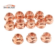 [Baoblaze] 12x M8 Copper Plated Exhaust Manifold 8mm High Temperature Nut for E30