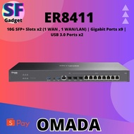 TP LINK OMADA ER8411 (10G SFP+ Slots x2 (1 WAN , 1 WAN/LAN) | Gigabit Ports x9 |  USB 3.0 Ports x2 |