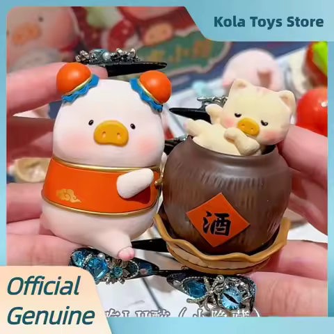 Genuine Lulu The Piggy Lulu Little Restaurant Series Blind Box Cute Flocked Figurine Ornament Model 