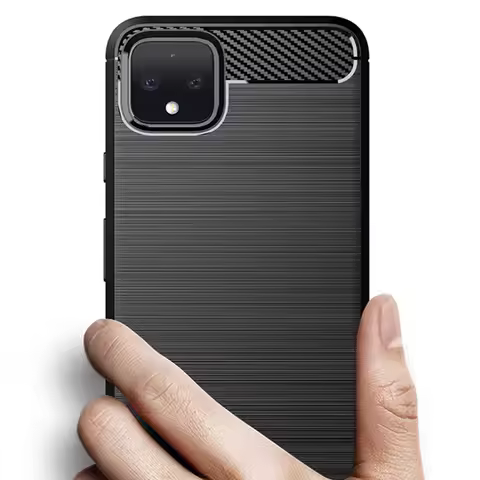 For Pixel4 XL Google Pixel 4XL Silicone Case Luxury Carbon Fiber Back Cover for google pixel4xl Shoc