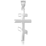 Religious Jewelry 925 Sterling Silver Plain Russian Orthodox Cross Pendant