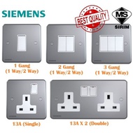 🔥SIRIM🔥 SIEMENS Delta Seata 10AX 1 Gang 2 Gang 3 Gang (1 Way / 2 Way) 13A/13A Double/15A Metal Clad 