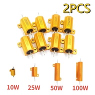 2PCS RX24 Aluminum Power Resistor 100W 50W 25W 10W 0.1~1Kohm Metal Shell Case Wirewound Resistors Ki
