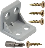 AERZETIX Set of 24 Angle Connectors 28 x 28 x 29 mm Grey / 100 Screws Diameter 3.5 x 16 mm Gold / 1 