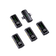 T30 4-in-1 Wireless Lavalier Microphone Kit with 2-in-1 Lightning Type-C Receiver DSP Noise Reductio