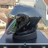 JS ARMOR Helm Half Face Original SNI Spoiler 3D - Carbon Glossy