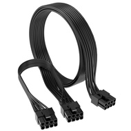 ATX CPU 8 Pin Male to Dual PCIe 2X 8 Pin (6+2) Male Power Cable for Corsair Modular Power Supply 25-