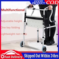 Adult Walker-Heavy Duty Foldable stainless Steel Walking Aid Crutches Canes Toilet Armrest and Shower Chair with Wheels