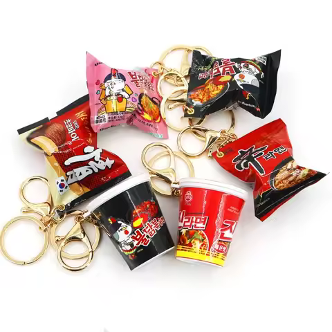 Simulation Instant Noodles Keychain Backpack Turkey Noodle Hanging Pendant Mini Ramen Keychains Keyr