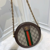 Gucci古馳 ophidia小圓餅 經典老花設計 斜背包