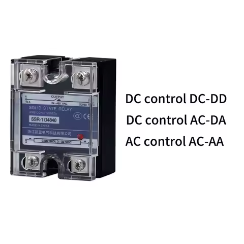 10A~100A Plastic Cover Solid State Relay DA DD AA Single Phase DC Control AC 220V Relay To 3-32VDC S