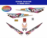 Stiker mesin Traktor QUICK G3000 Zeva