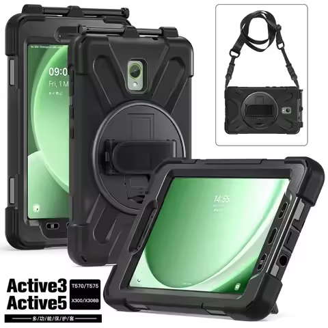 Case For Samsung Galaxy Tab Active 3 T570 T575 Active 5 X300 X306B 8" 360 Rotation Hand Shoulder Str
