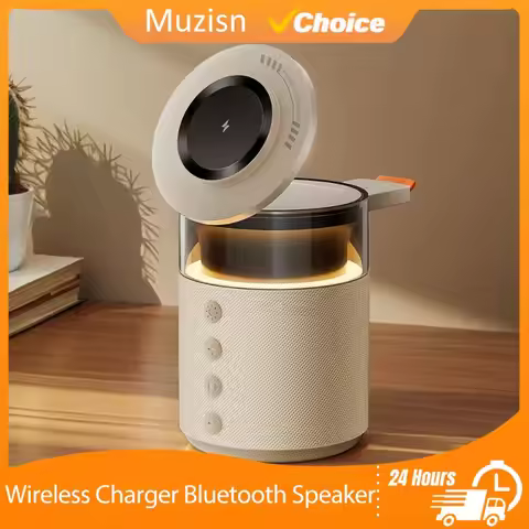 15W 5 in 1 Night Light Magnetic Wireless Charger Bluetooth Speaker Station For iPhone 12-17 Pro Max 