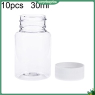 surpriseprice| 10Pcs 30ml Transparent Plastic Pill Bottles Salt Candy Case Storage Container