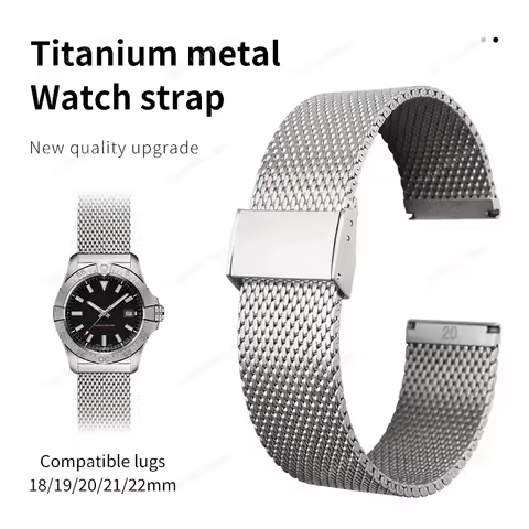 Ultralight Titanium Steel Watch Band For Omega IWC Breitling Citizen Seiko Tissot Smart Strap 18mm 1