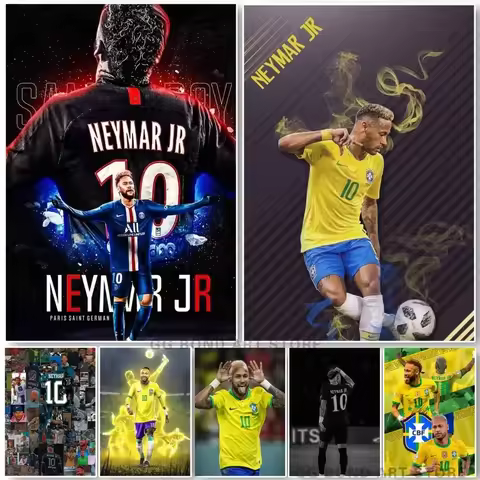 N-Neymar Poster Self-adhesive Art Waterproof Paper Sticker Coffee House Bar Room Wall Decor