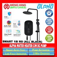 Alpha Instant Water Heater Smart 18 Series With 9" Rain Shower Panel + Auto Test Safety Function [DC