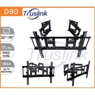 D80 Corner TV Wall Mount Bracket with Full Motion Articulating Dual Arm Tilt Swivel -15~15°Tilt TV Wall Mount Bracket