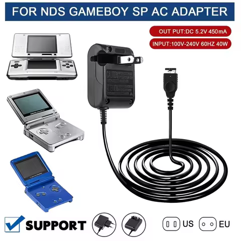 AC Charger Adapter For Nintendo DS NDS GBA SP Gameboy Advance SP Power Supply Charging Cable EU US P