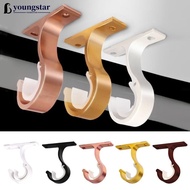 YOUNGSTAR Thicken Aluminum Alloy Curtain Rod Brackets Home Ceiling Curtain Rod Installation Hook Room Drapery Wall Mounted Hanging Rack F9P1