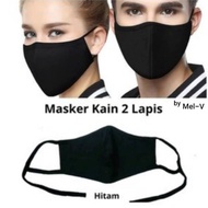 KATUN 2 Ply Cotton Cloth Mask Hijab Mask 2 Ply Cotton Combad 2in1
