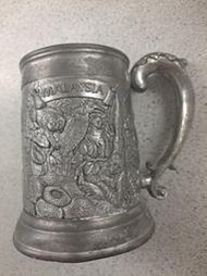 古董 大馬 錫杯 tumasek pewter