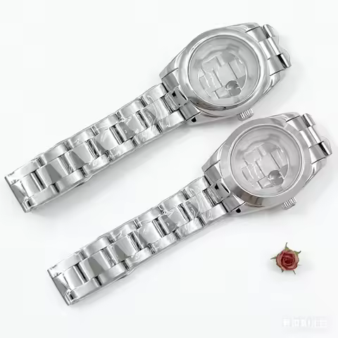 31mm NH05 Women's Watch Case Smooth Domed Bezel Oyster Strap Fit 24.5mm Dial For Seiko Lady-Datejust