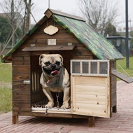 Outdoor rain-proof carbonized wood dog house kennel dog house kennel cat kennel dog cage dog bed pet kennel