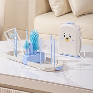 Portable Silicone Baby Bottle Brush Set 6-in-1 | Foldable Drying Rack + 30ml Dispenser | Steam/Boil/